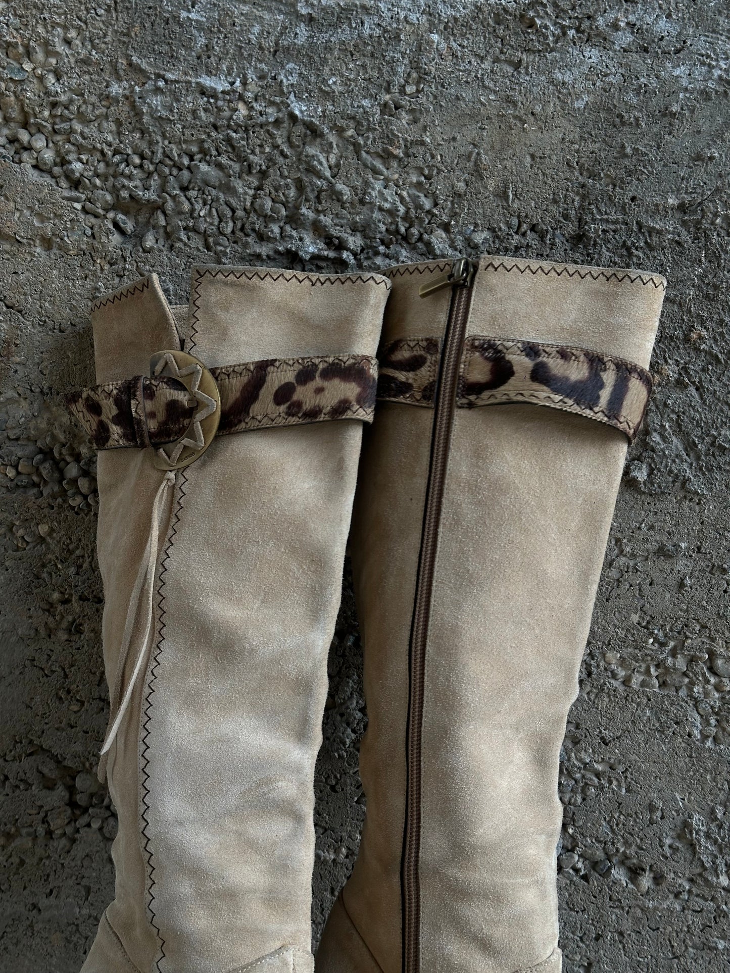 CASADEI LEOPARD PONYHAIR BOOTS