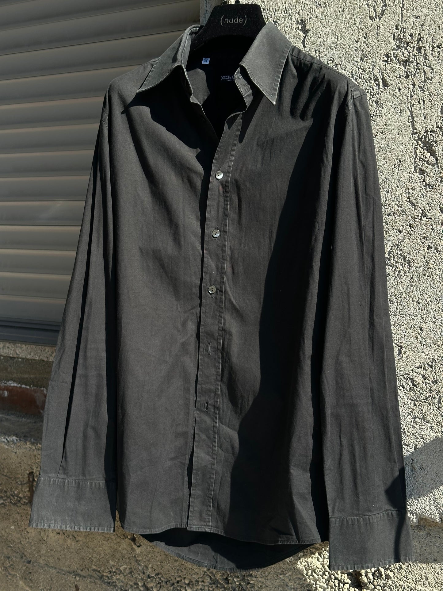 DOLCE & GABBANA BLACK COTTON SHIRT