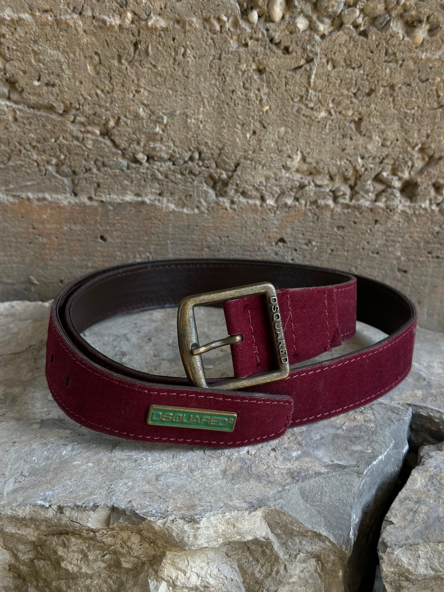 DSQUARED2 PINK VELOUR BELT