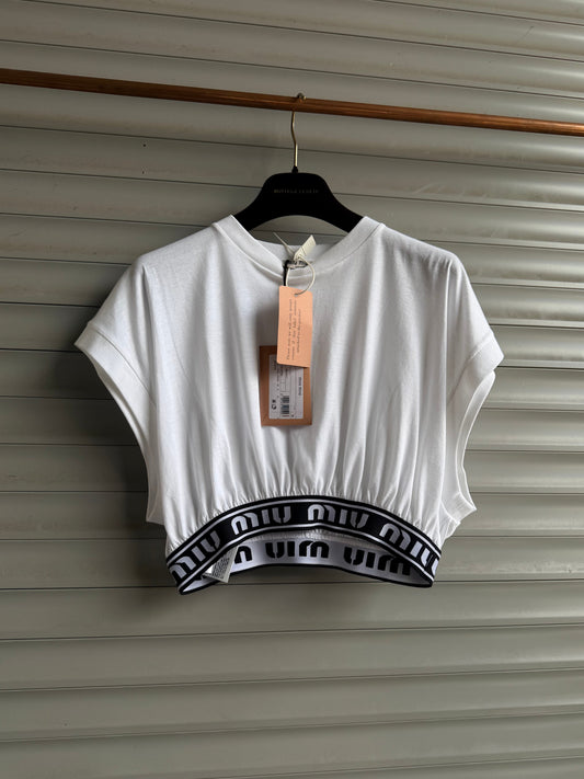 MIU MIU CROPPED GYM TOP