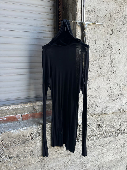 RICK OWENS TRANSPARENT HOODED LONGSLEEVE
