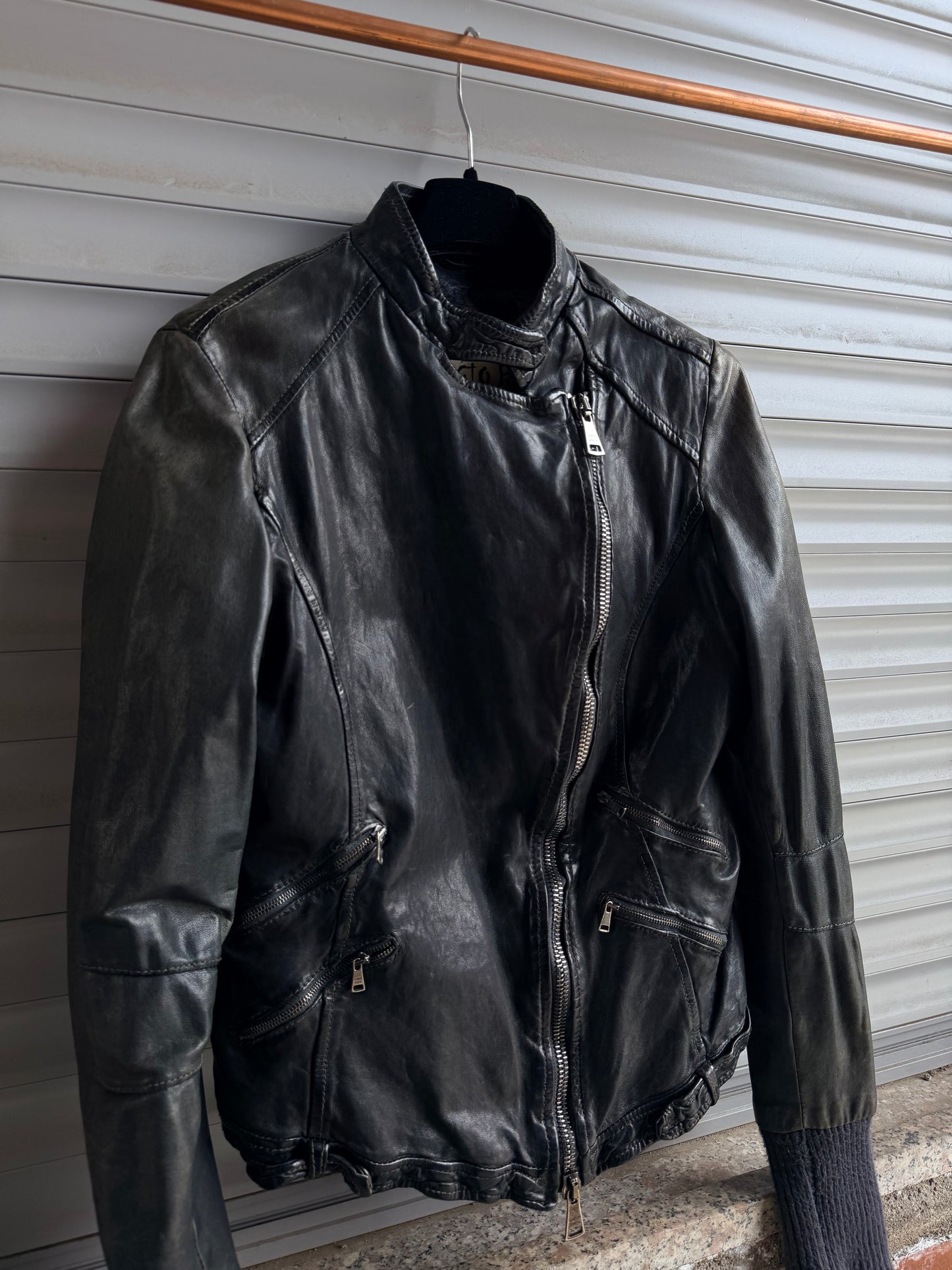 GIORGIO BRATO WASHED LEATHER JACKET