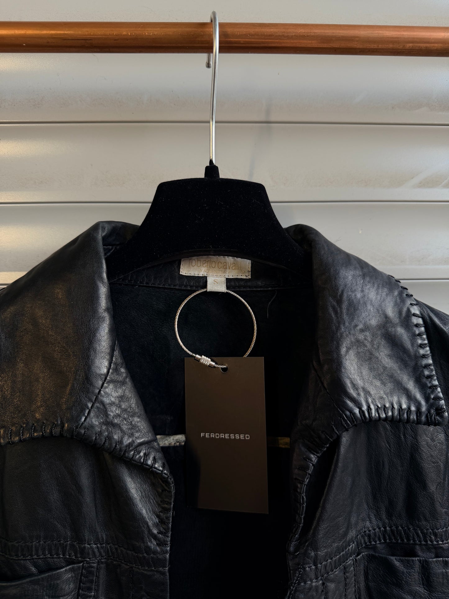 ROBERTO CAVALLI LEATHER WESTERN JACKET