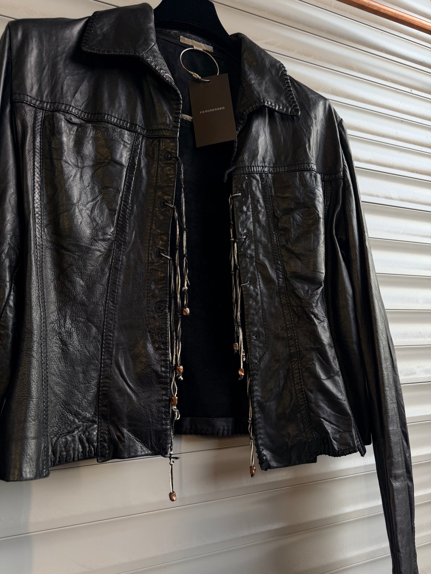 ROBERTO CAVALLI LEATHER WESTERN JACKET