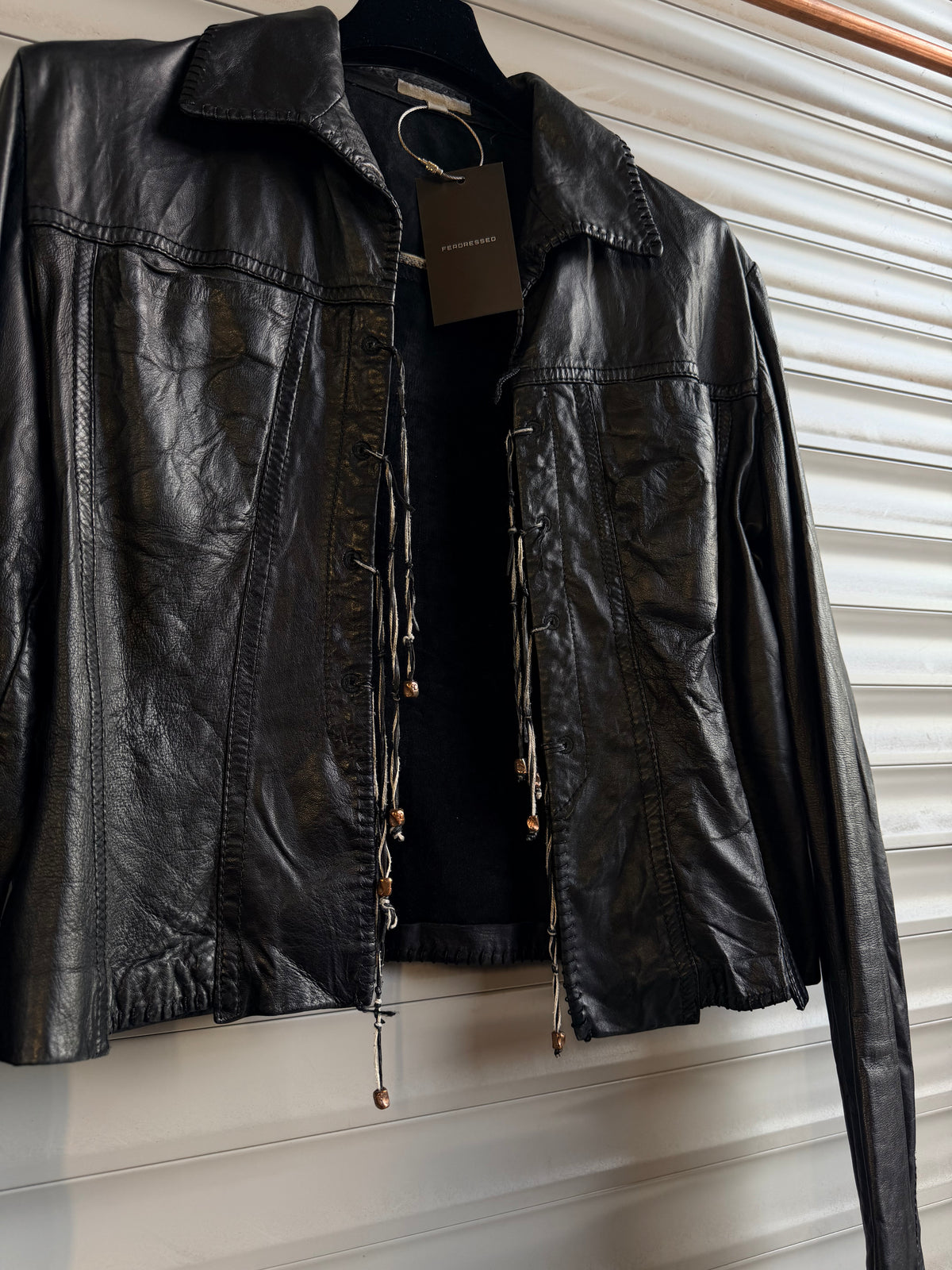 ROBERTO CAVALLI LEATHER WESTERN JACKET