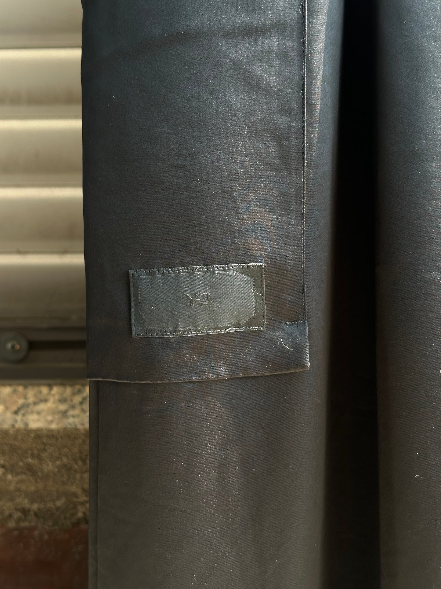 Y-3 BLACK SATIN SKIRT