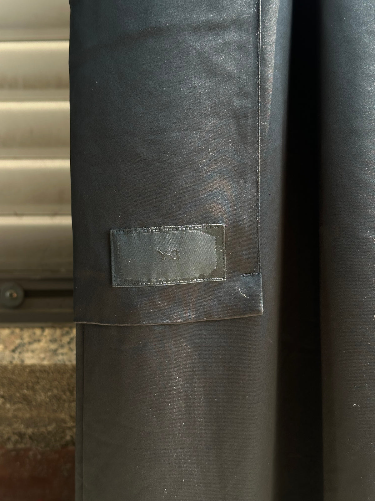 Y-3 BLACK SATIN SKIRT