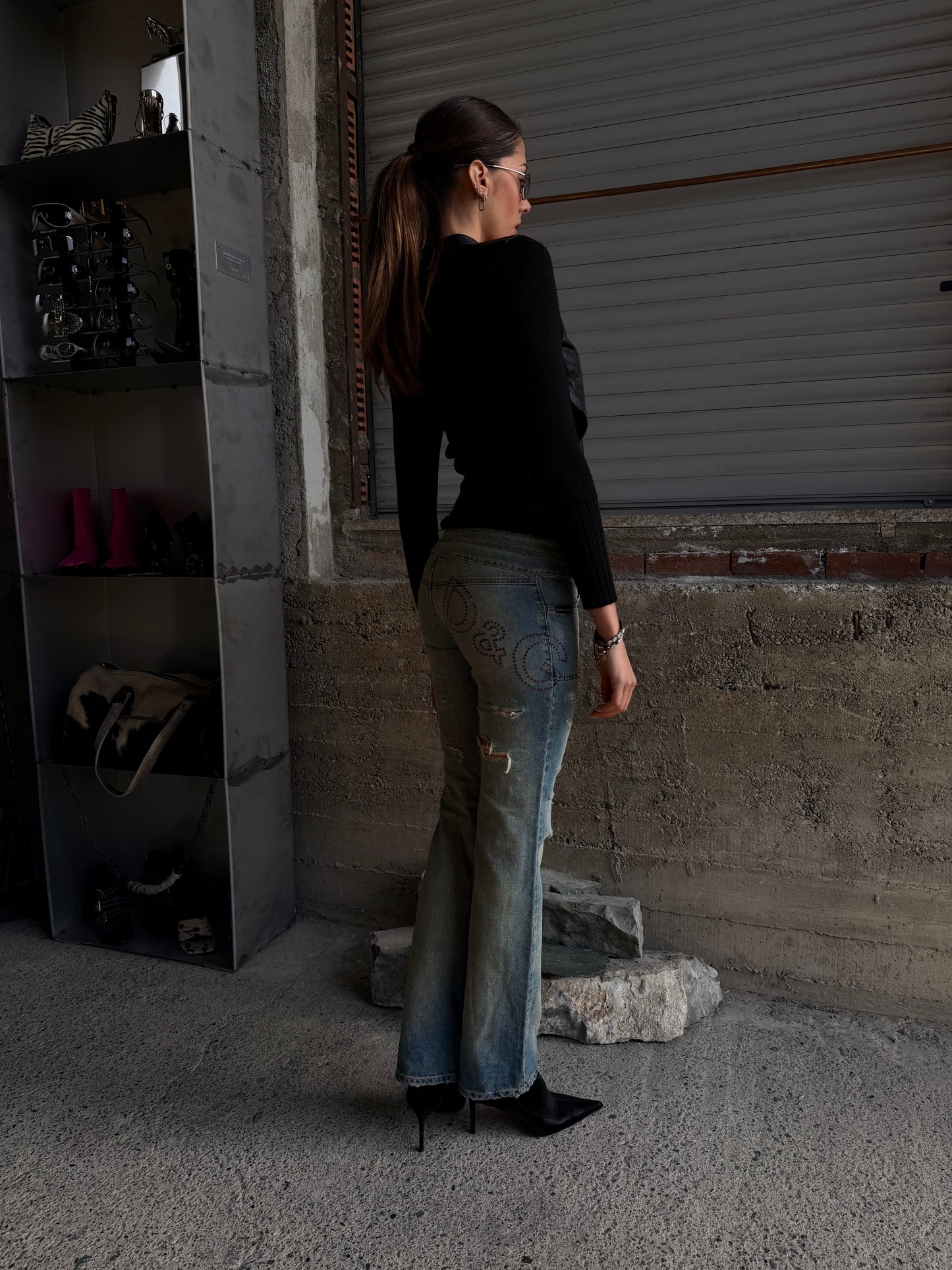 DOLCE & GABBANA LOW WAISTED BOOTCUT DENIM