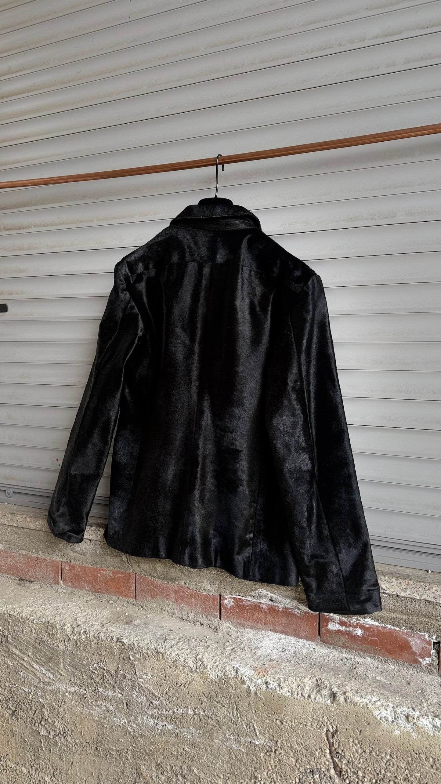BLACK PONYHAIR BLAZER JACKET