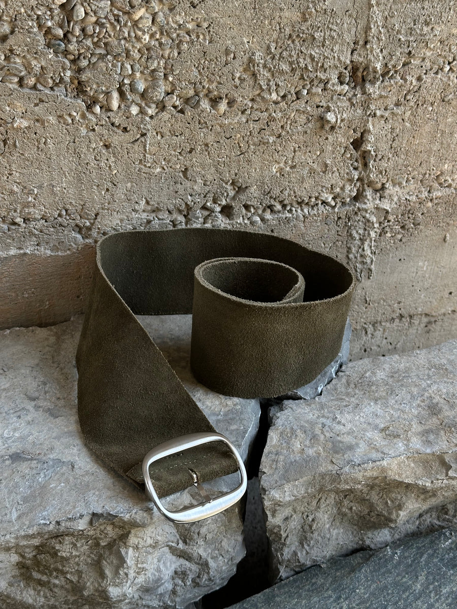 GREEN SUEDE BELT