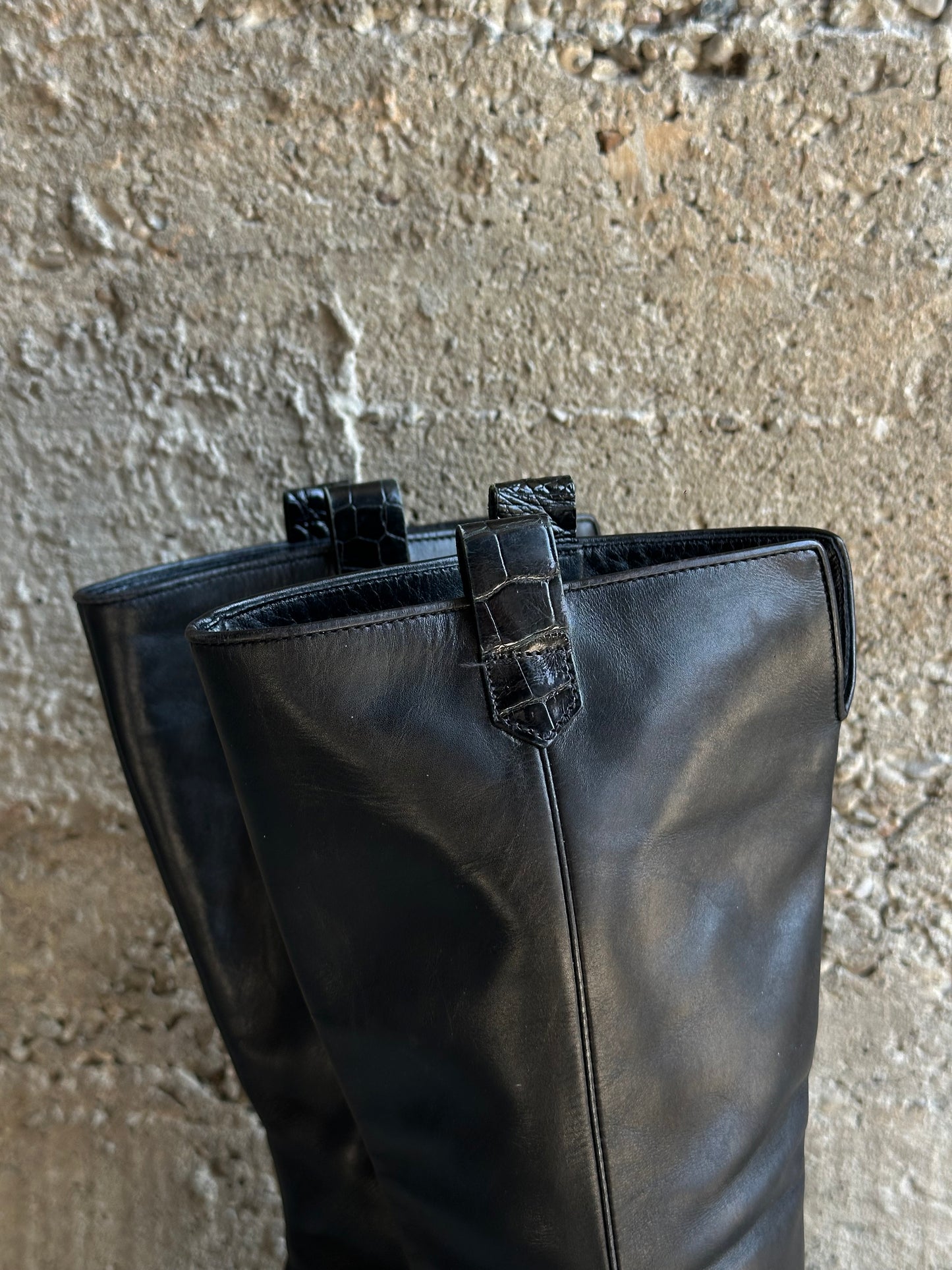 CASADEI HARNESS CROCO BOOTS