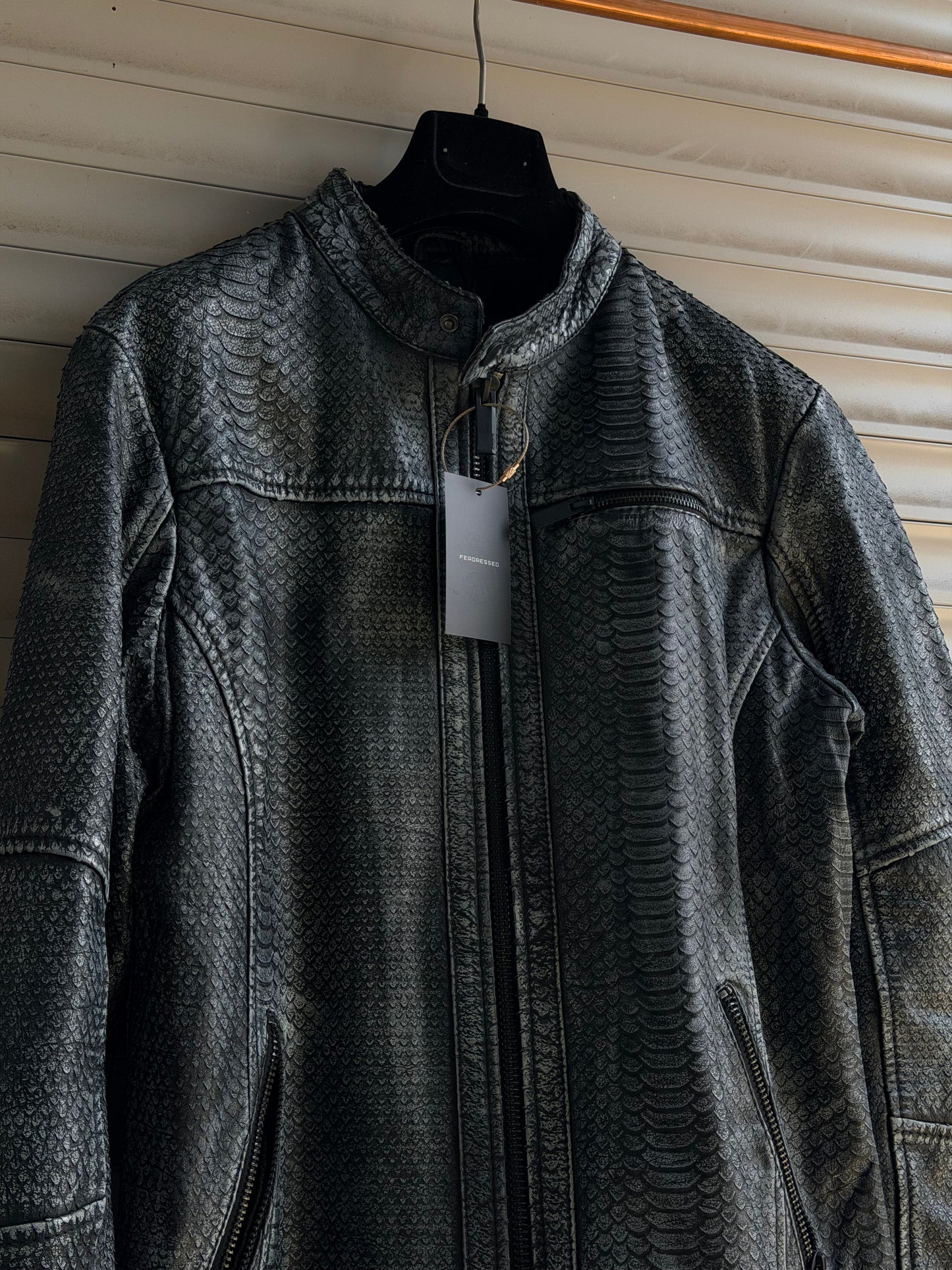 SNAKESKIN LEATHER BIKER