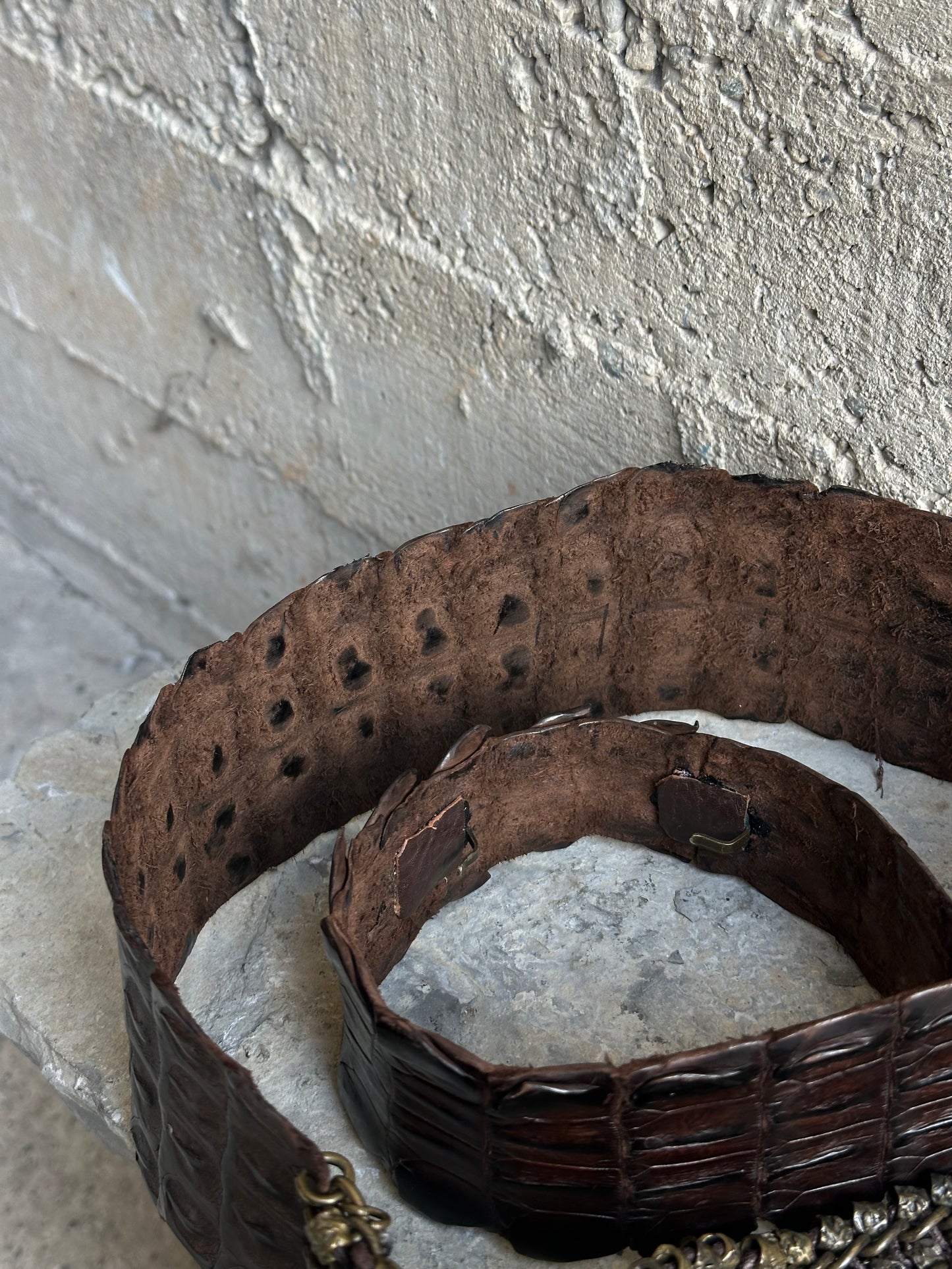 CROCO AND CHAIN BROWN BELT