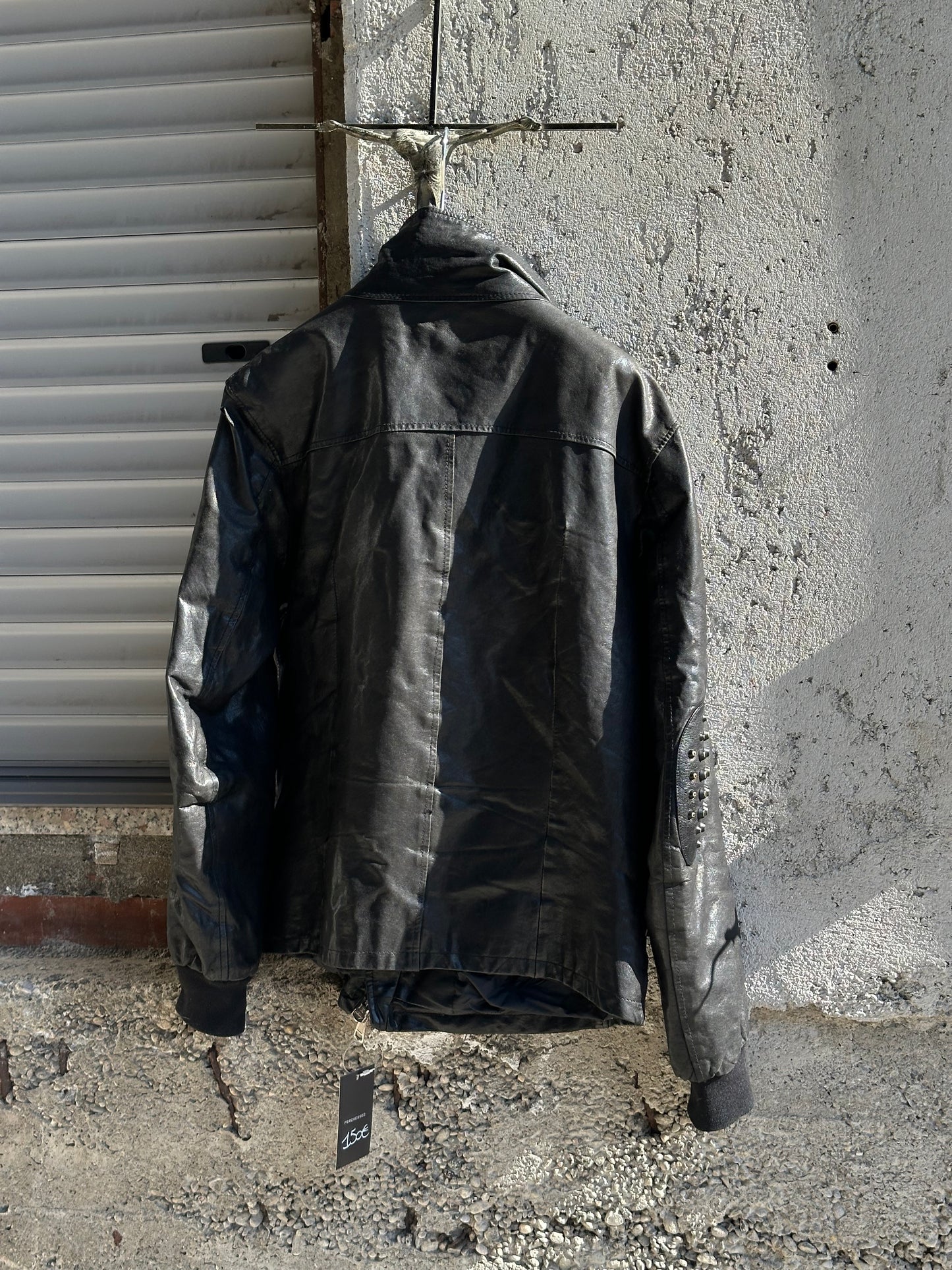 ASYMMETRIC ZIP LEATHER JACKET