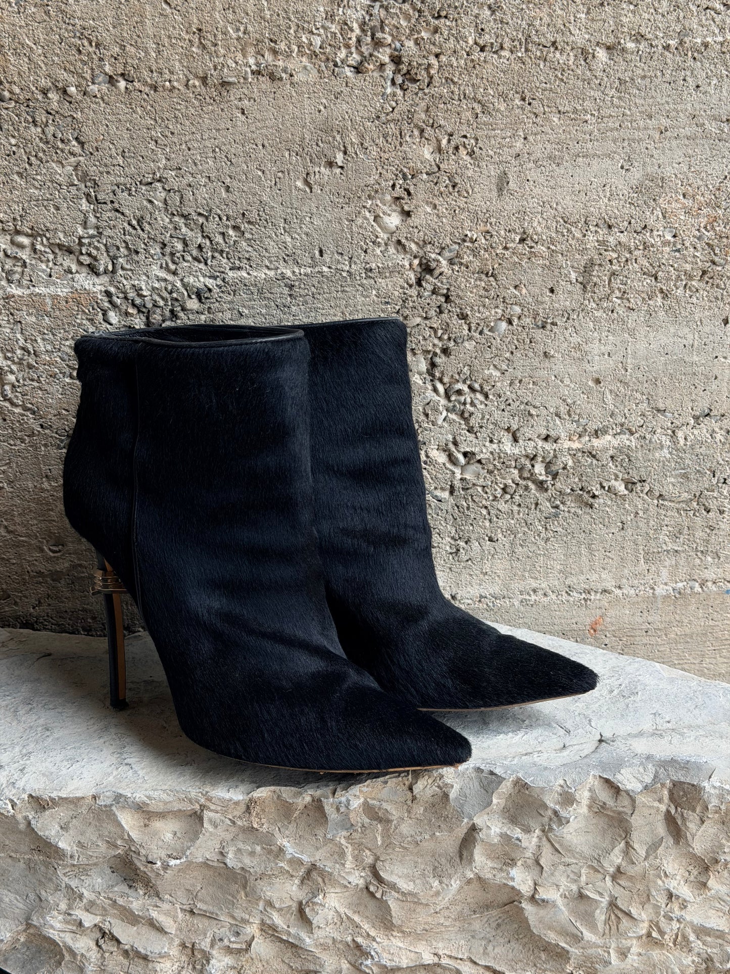 DSQUARED2 PONYHAIR ANKLE BOOTS