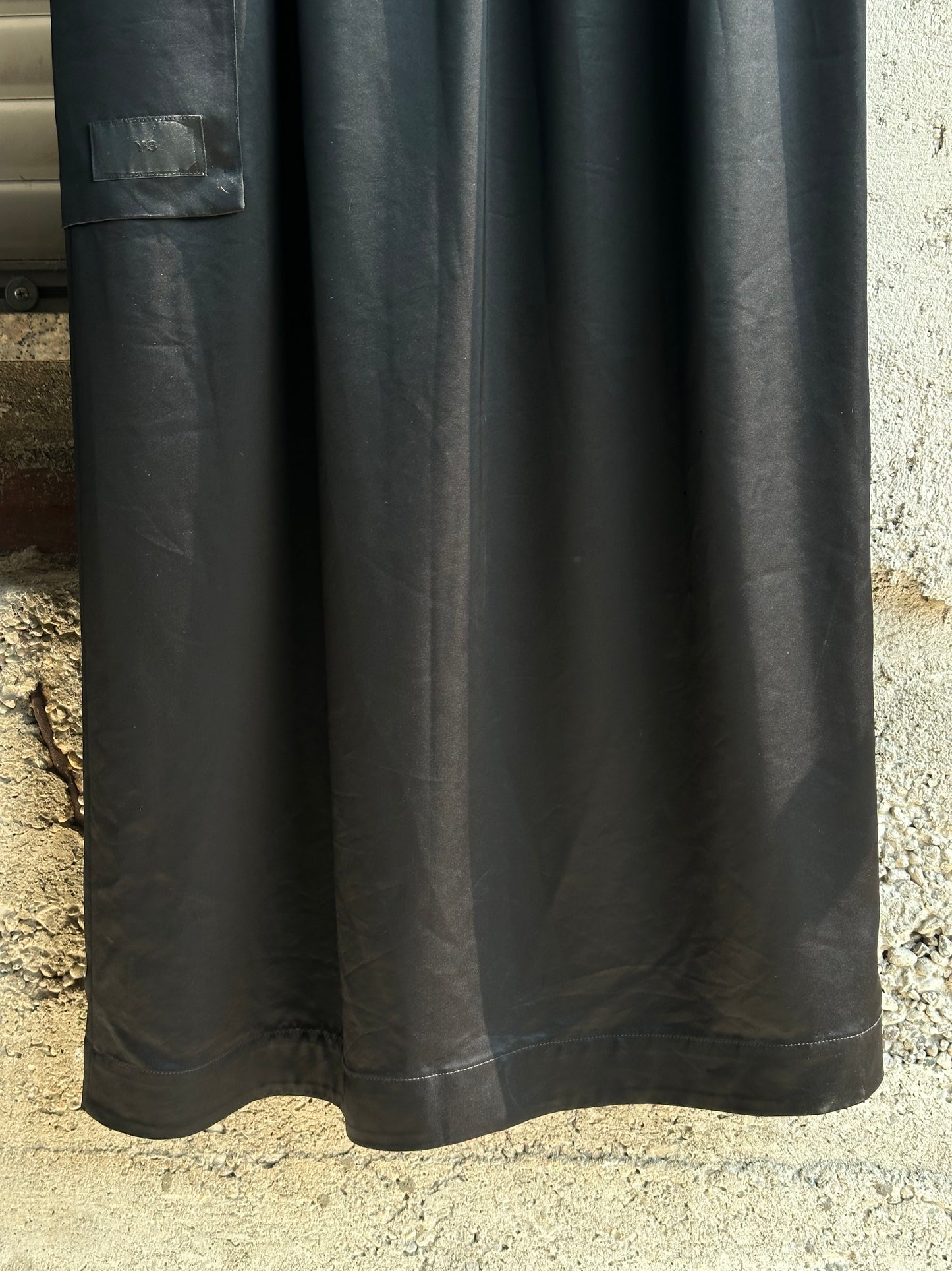 Y-3 BLACK SATIN SKIRT