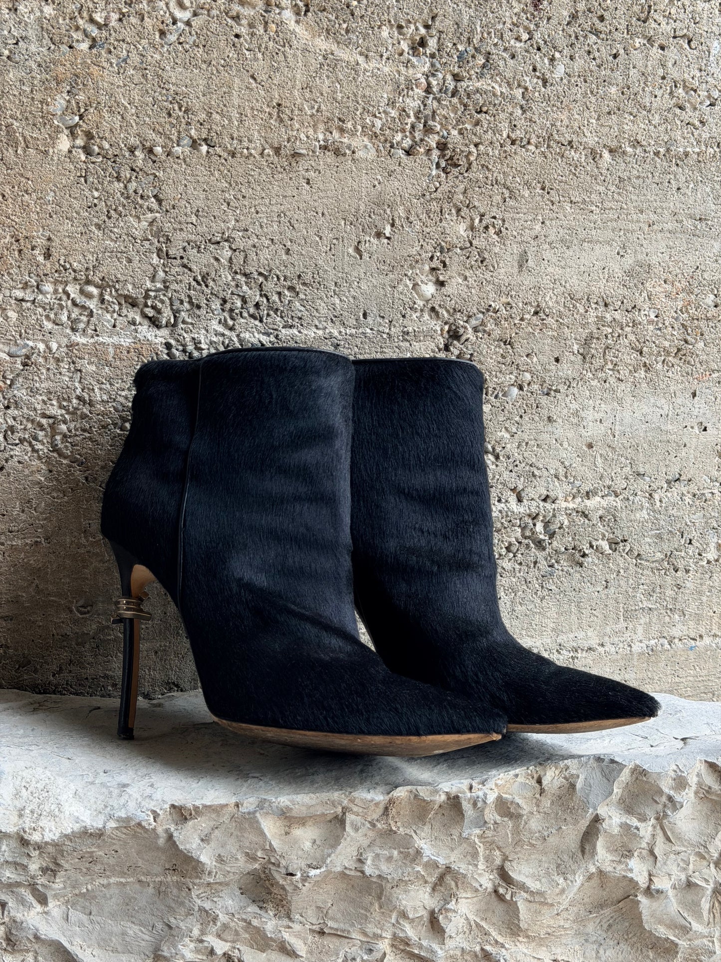 DSQUARED2 PONYHAIR ANKLE BOOTS