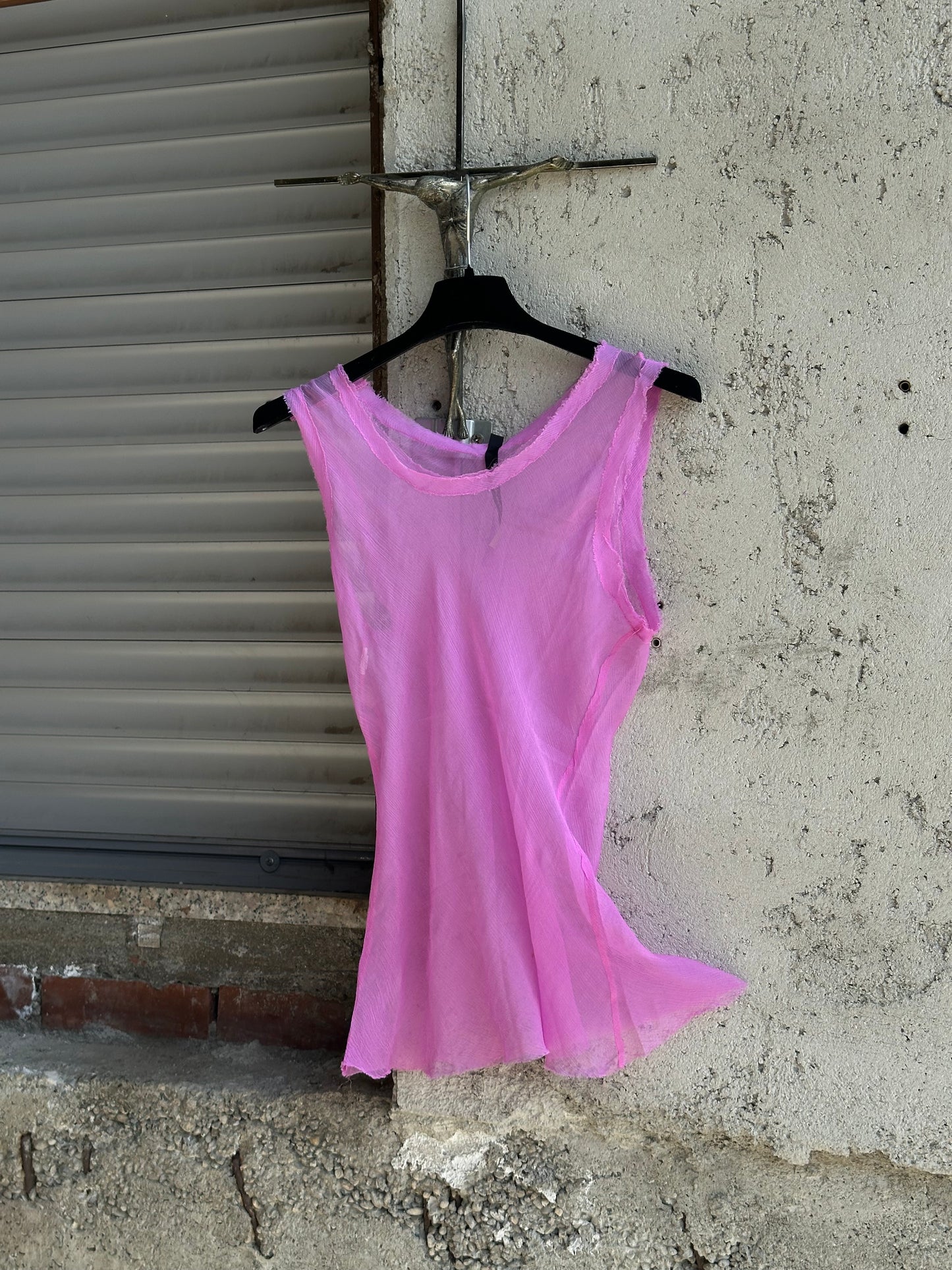 MALLONI TRANSPARENT PINK TANK TOP