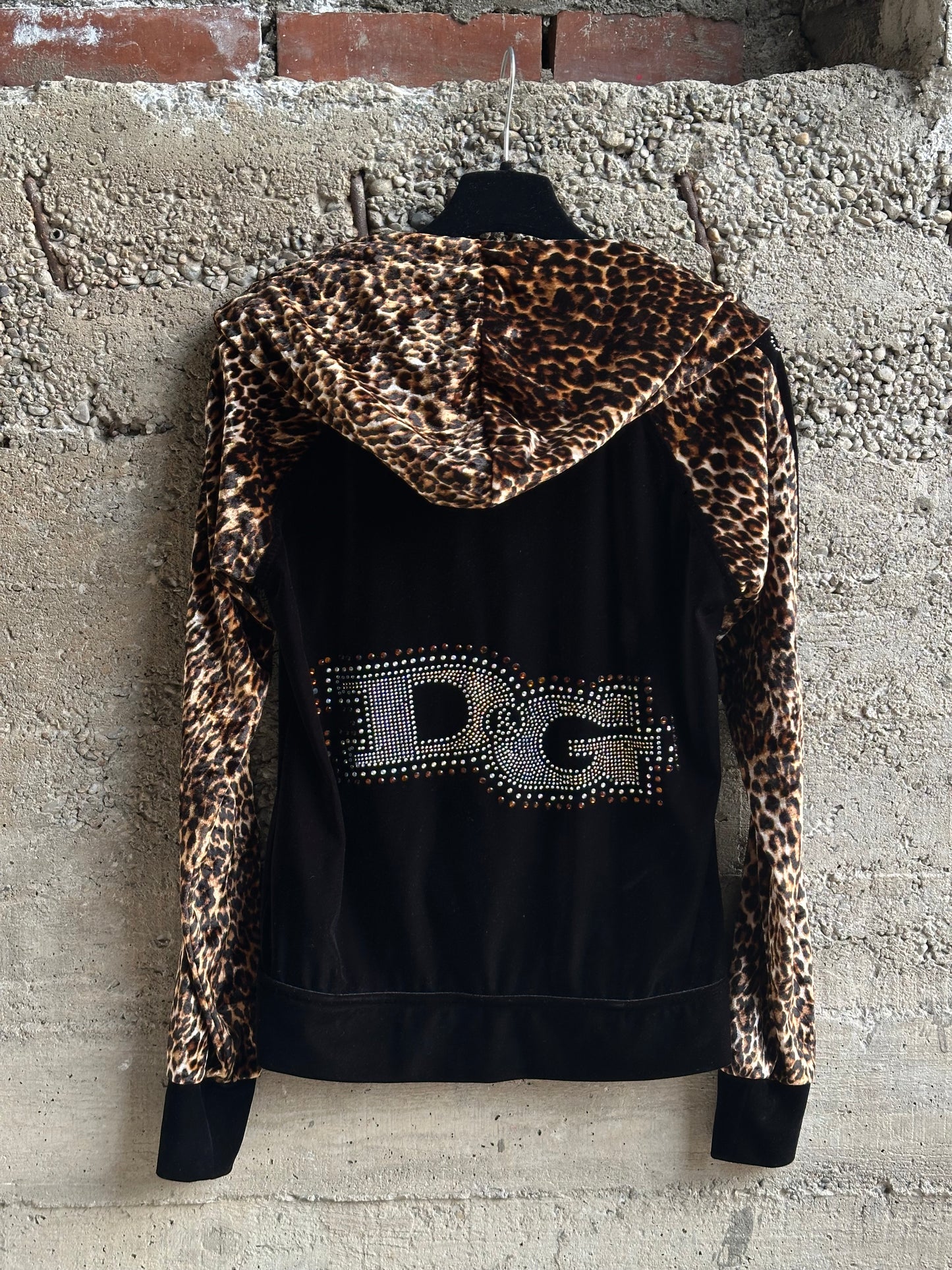 DOLCE & GABBANA LEOPARD RHINESTONES HOODIE