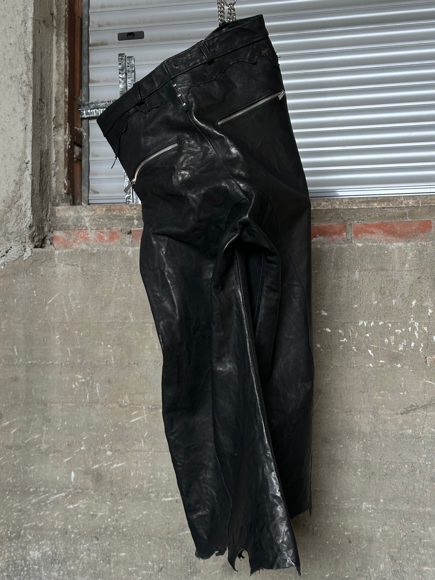 ALEKSANDER CECCO TENEBRAE MONUMENTUS LEATHER PANTS