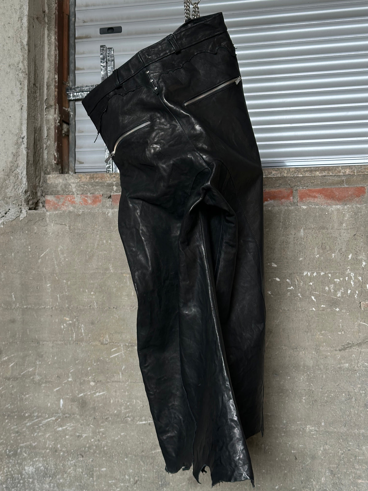 ALEKSANDER CECCO TENEBRAE MONUMENTUS LEATHER PANTS
