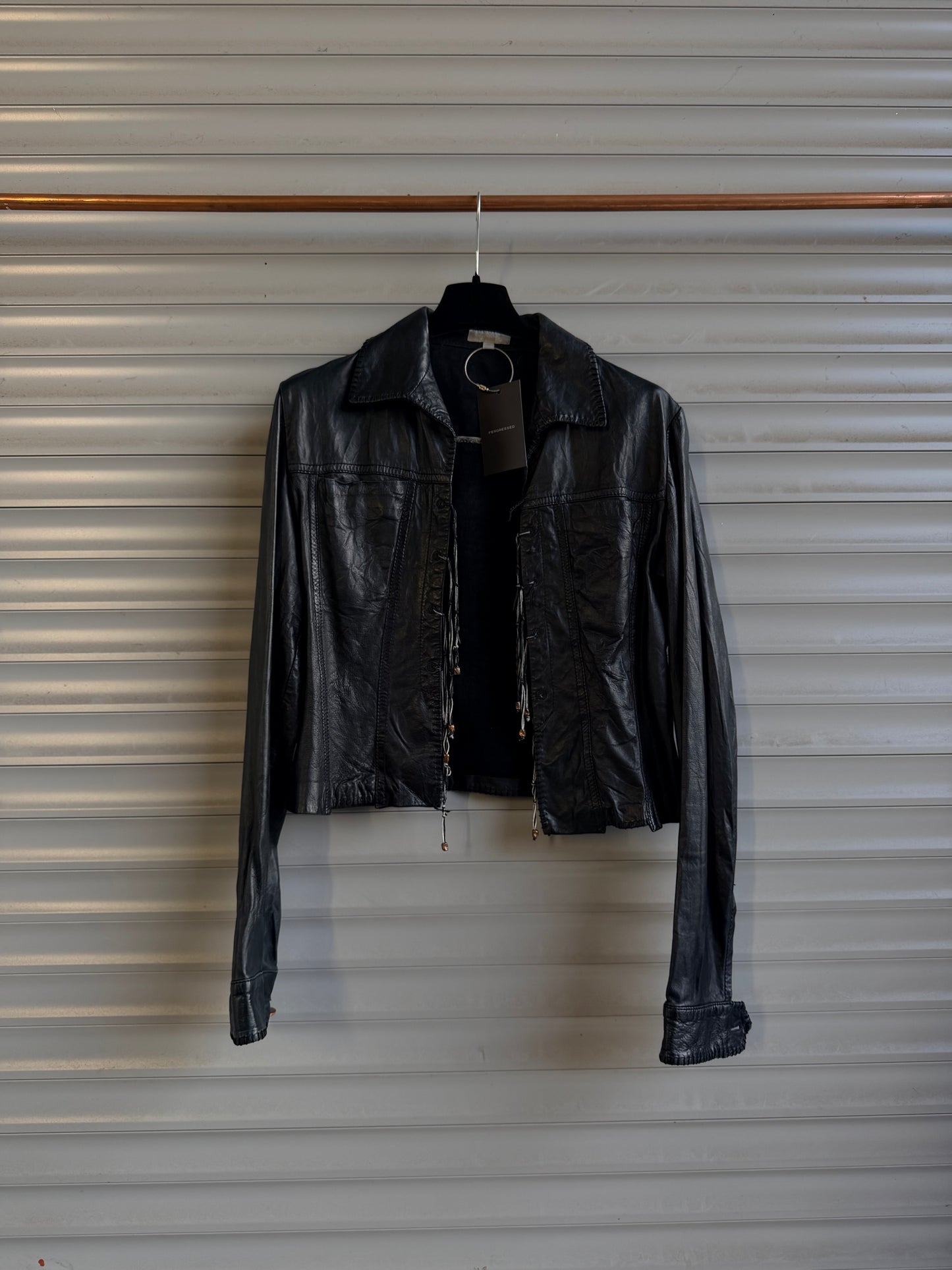ROBERTO CAVALLI LEATHER WESTERN JACKET