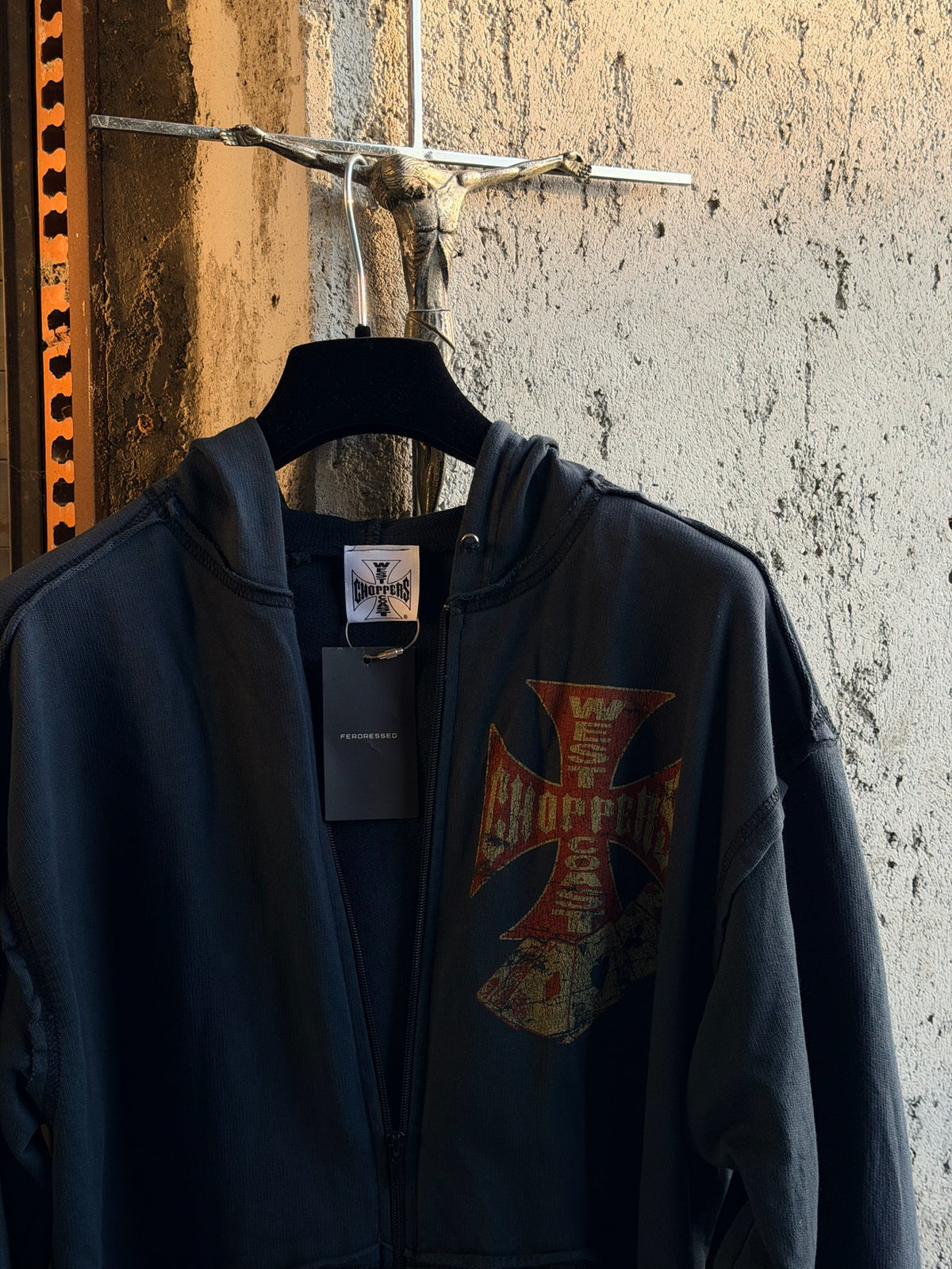 VINTAGE WEST COAST CHOPPERS SKULL ZIP HOODIE
