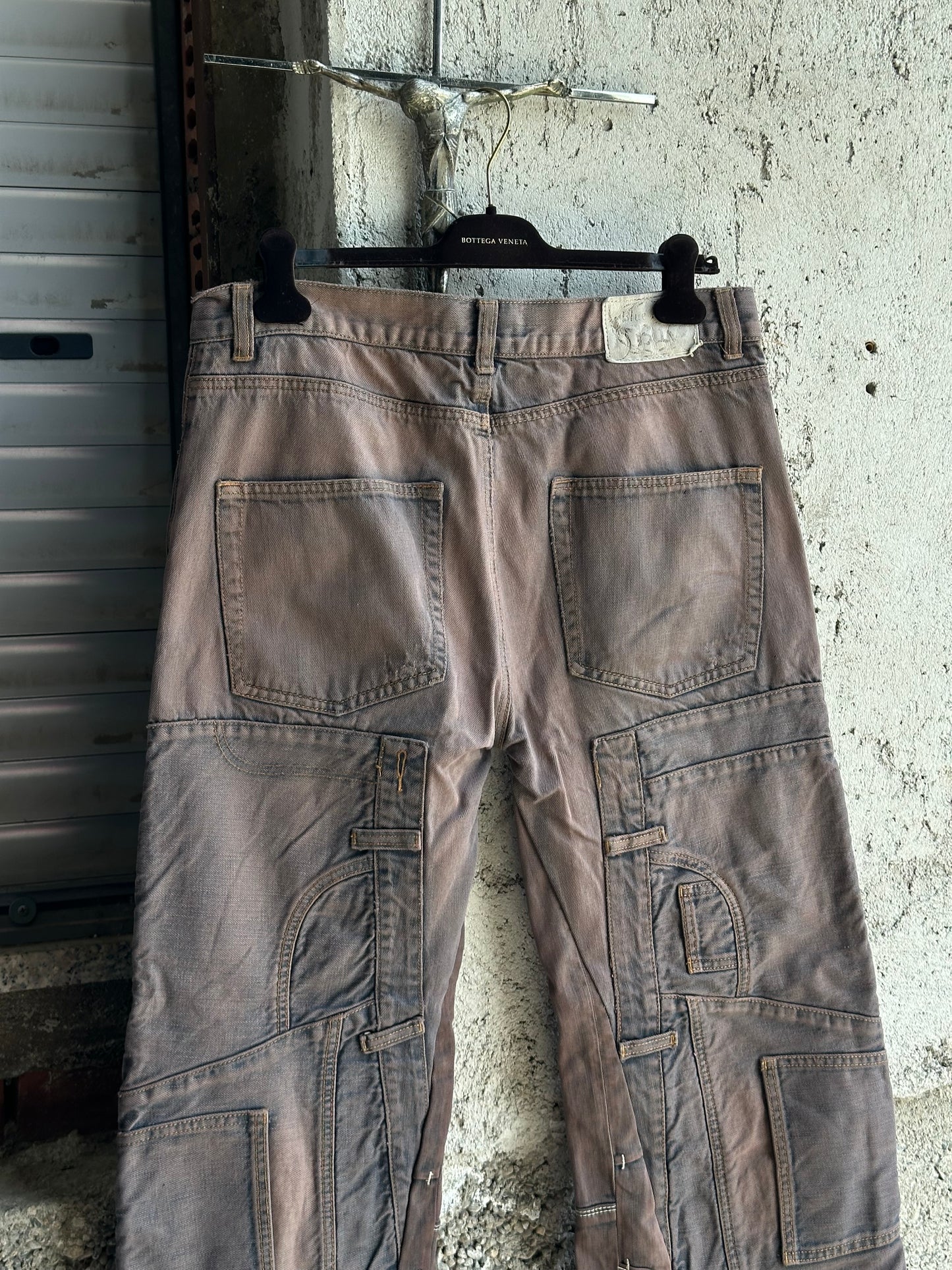 BROWN SUNFADED CARGO PANTS