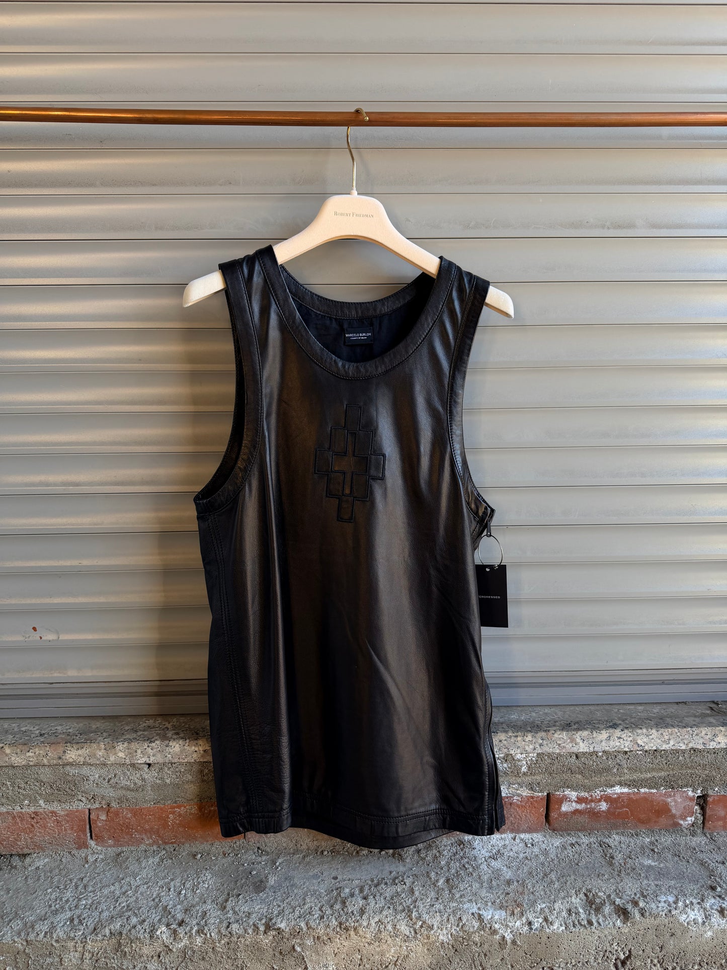 LEATHER CROSS TANK TOP
