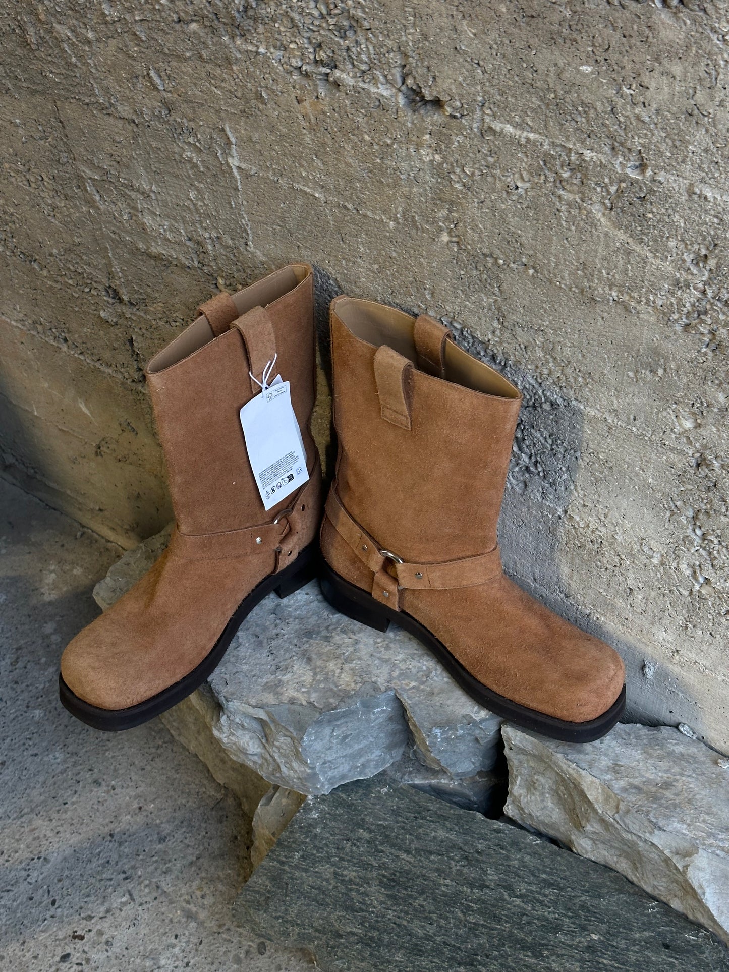 SUEDE HARNESS BOOTS