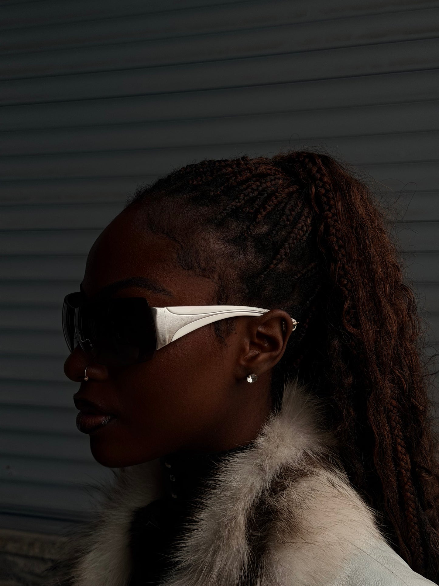 PRADA SILVER STRIPE SUNGLASSES