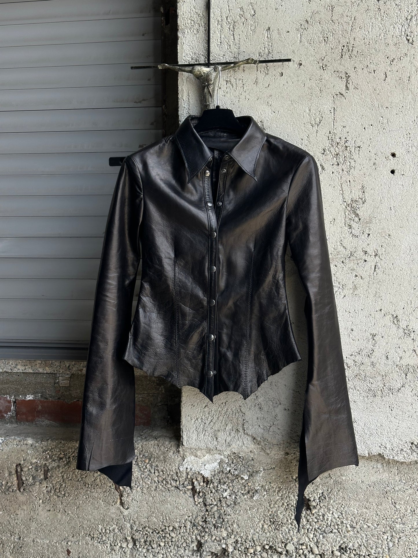 ALEKSANDER CECCO OBLIVION LAMBSKIN LEATHER SHIRT