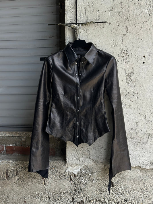 ALEKSANDER CECCO OBLIVION LAMBSKIN LEATHER SHIRT