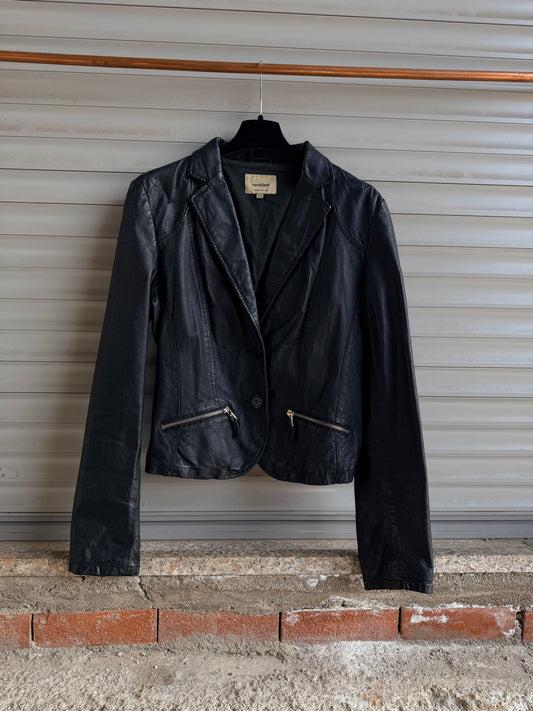 WASHED LEATHER BLAZER