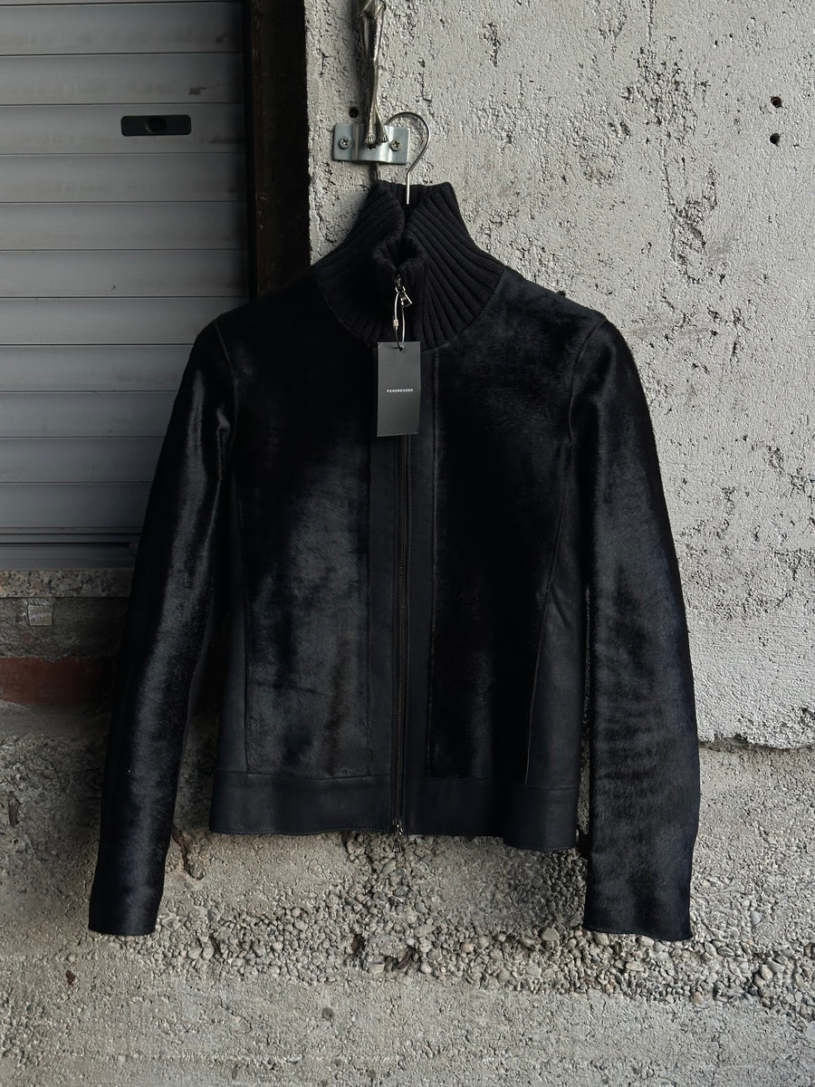 BLACK PONYHAIR BOMBER