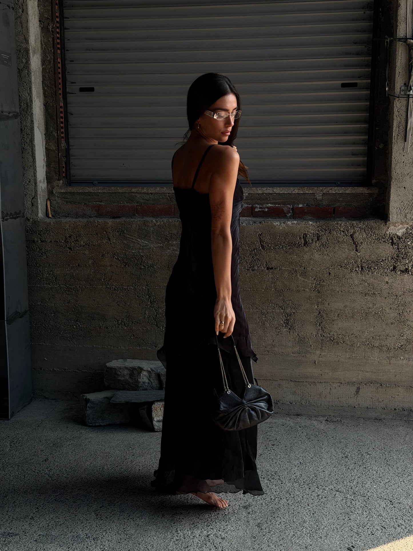 NYLON & SILK BLEND SLIP DRESS