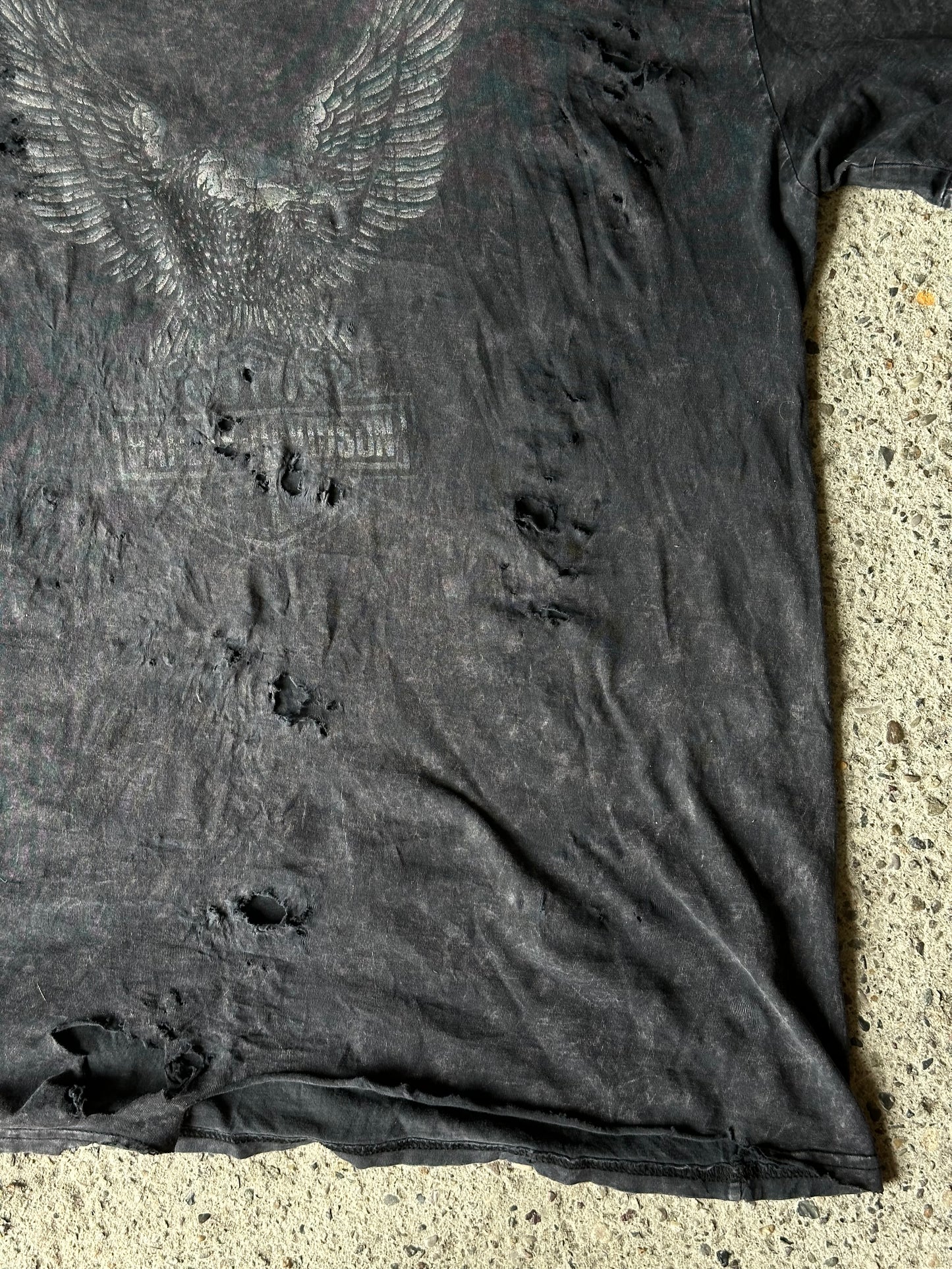 HARLEY DAVIDSON DISTRESSED GREY T-SHIRT