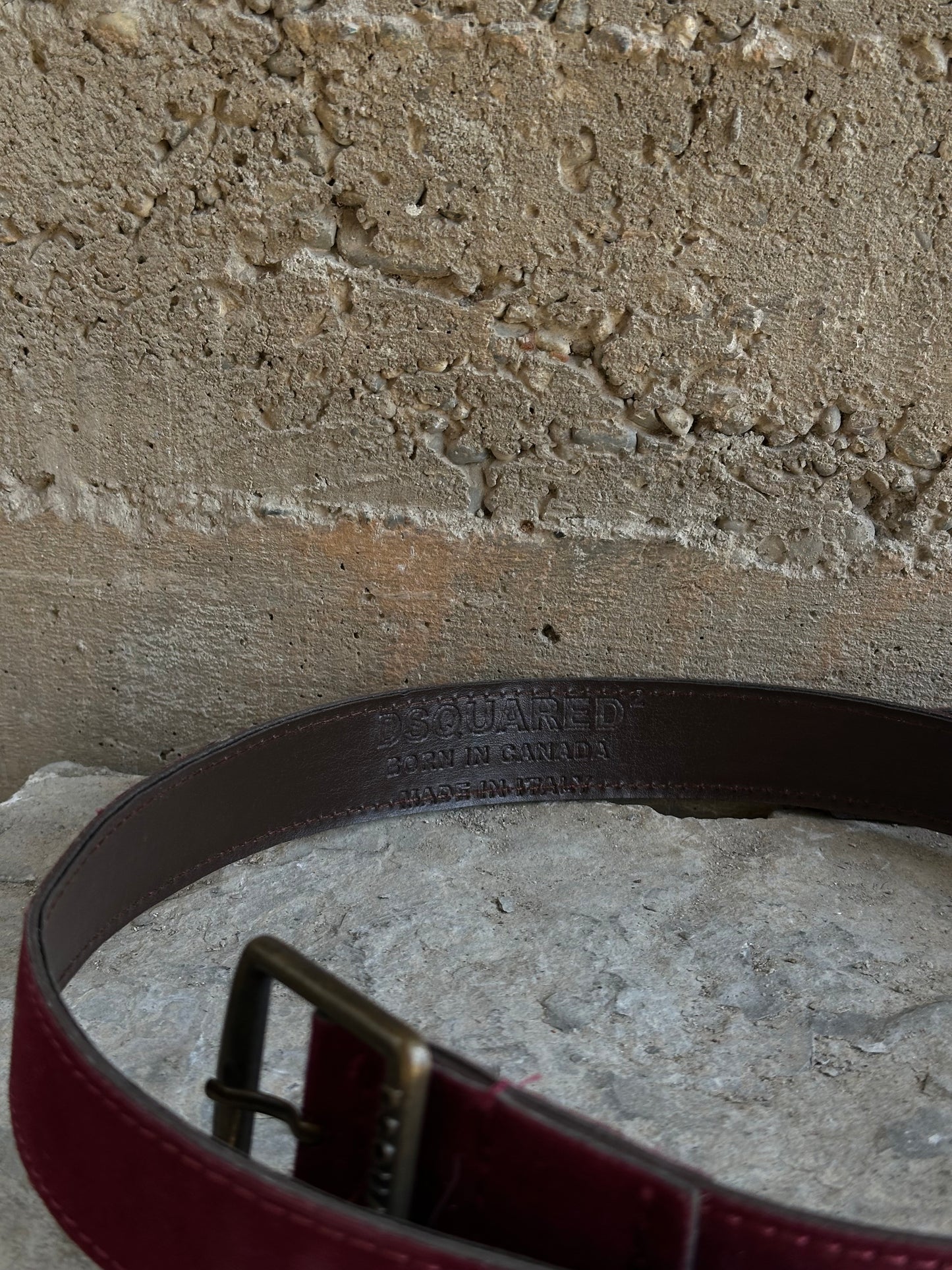 DSQUARED2 PINK VELOUR BELT