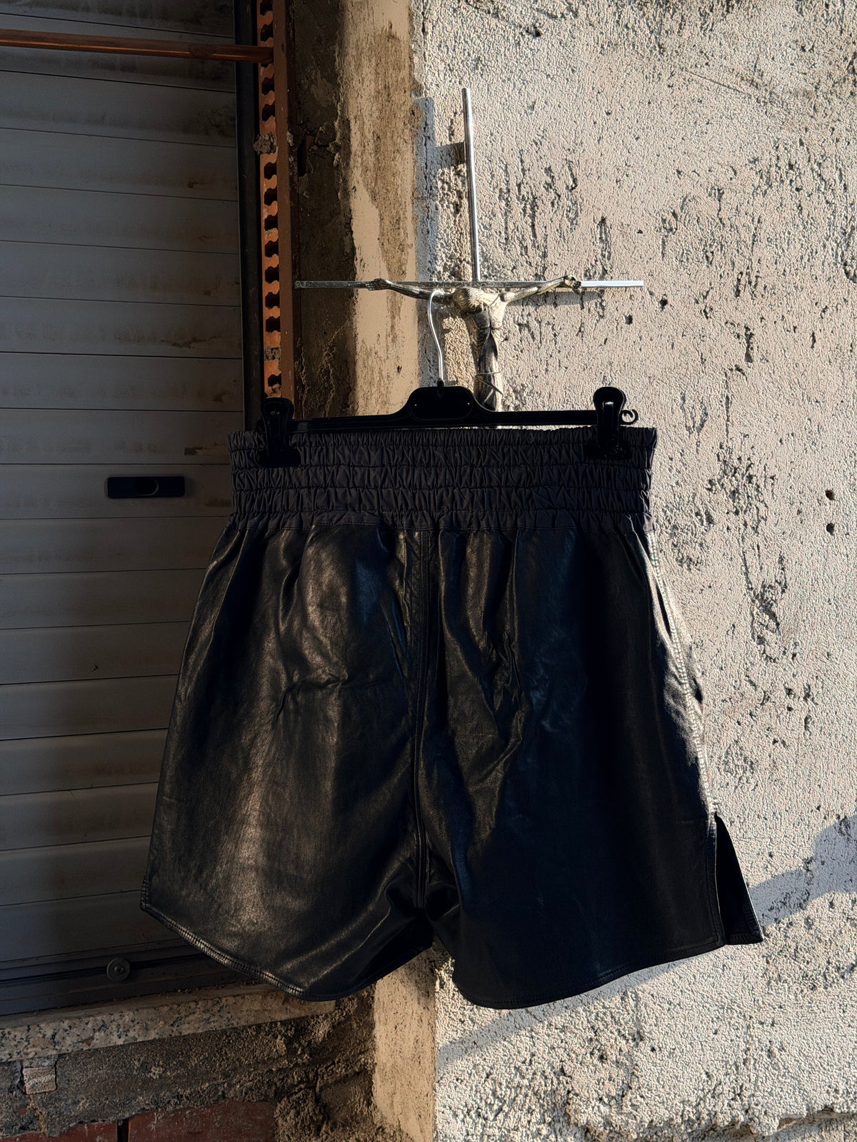 RICK OWENS BOXING LEATHER SHORTS