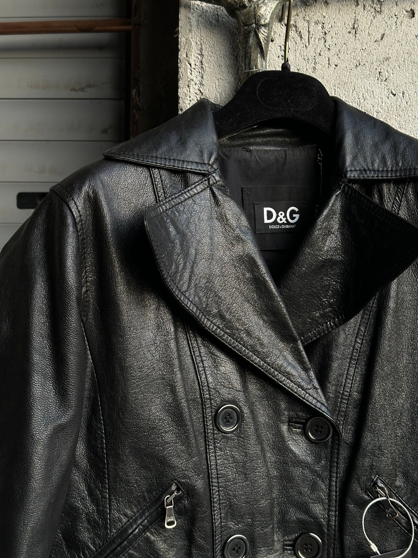 DOLCE & GABBANA DOUBLE BREASTED LEATHER JACKET