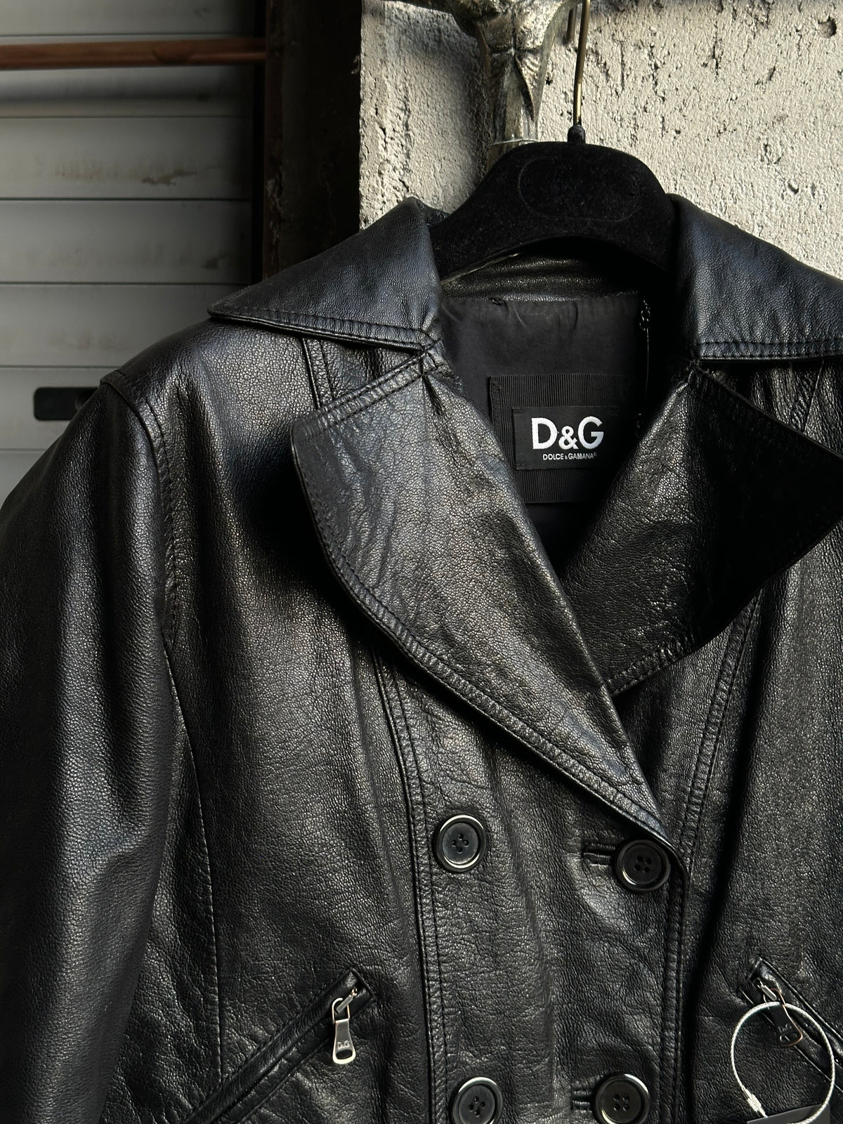 DOLCE & GABBANA DOUBLE BREASTED LEATHER JACKET
