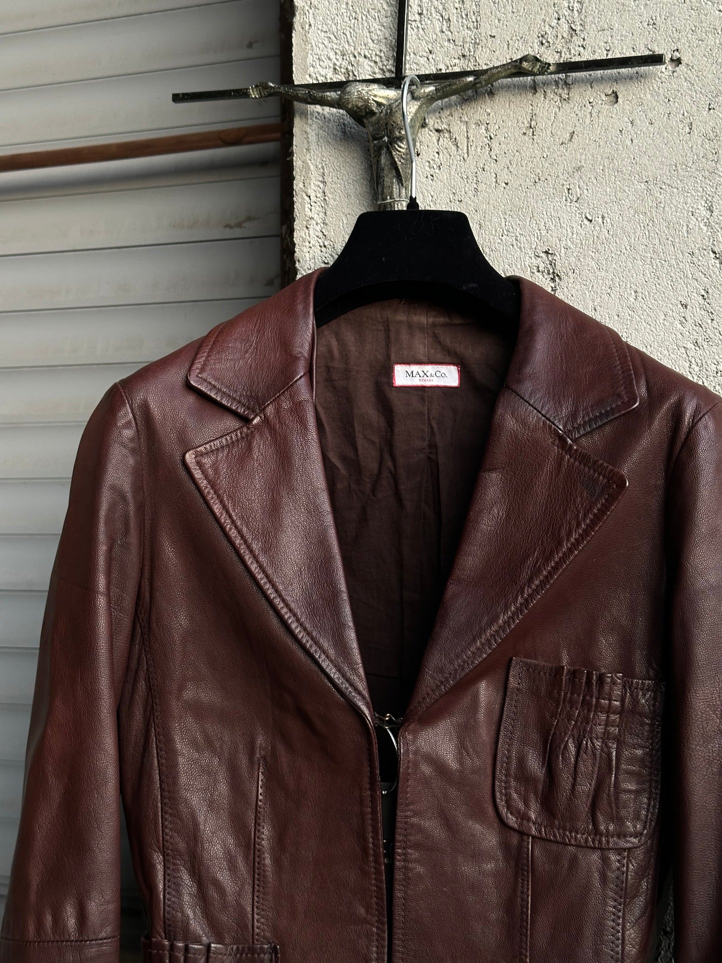 BROWN LEATHER BLAZER