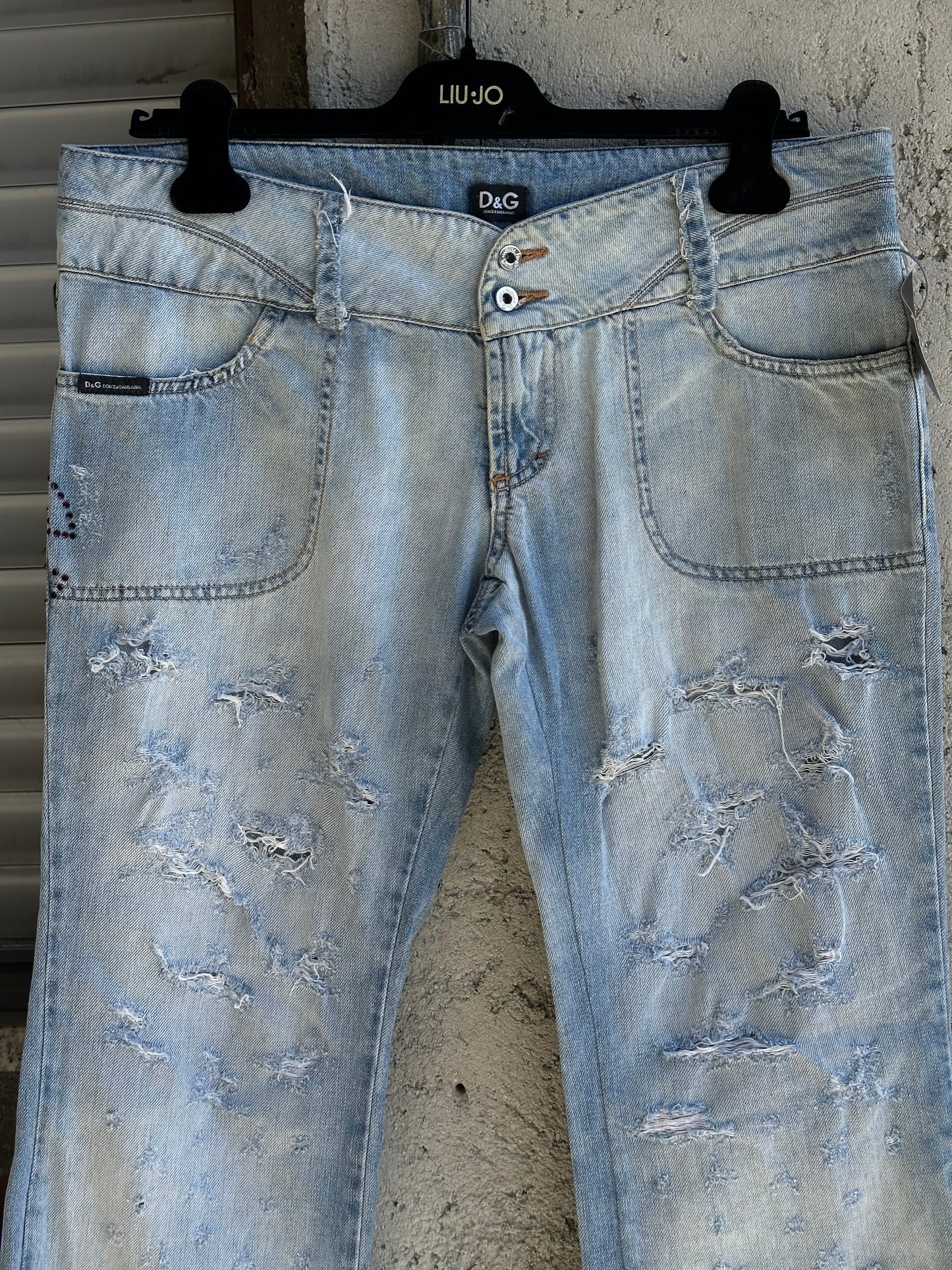 DOLCE & GABBANA FLARED BACK LOGO PANTS