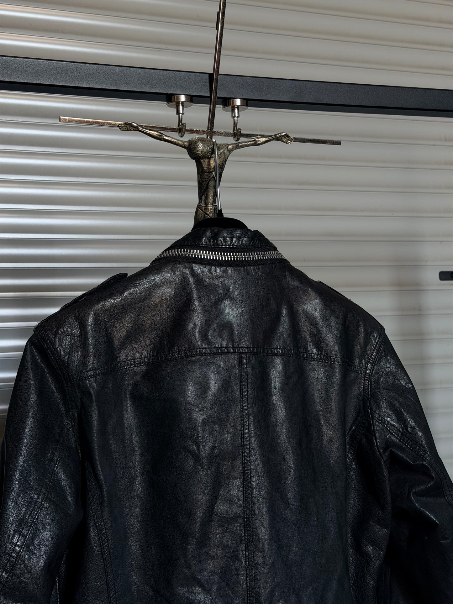 ALL SAINTS WASHED LEATHER SHIRT