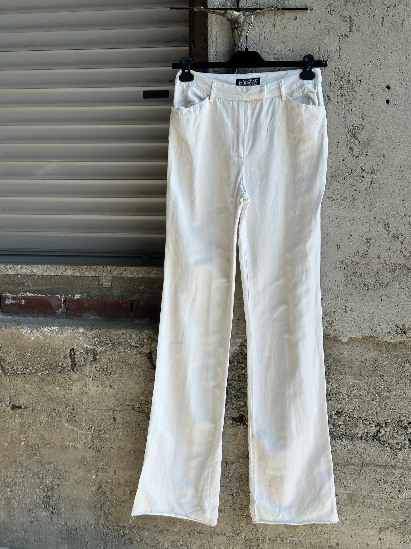 DOLCE & GABBANA WHITE FLARED PANTS