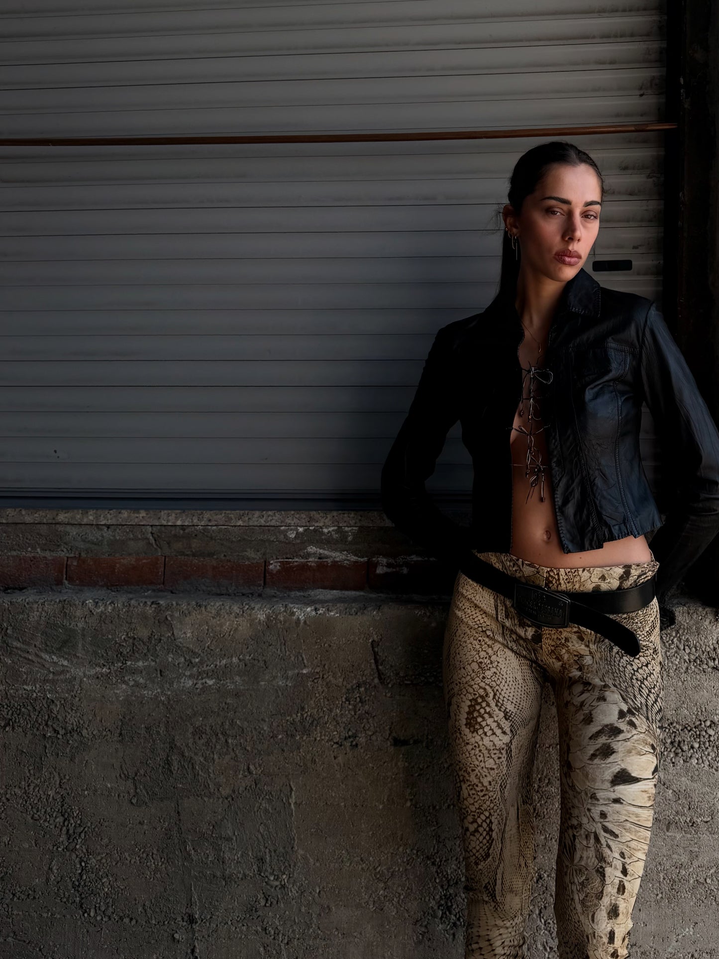 ROBERTO CAVALLI LEATHER WESTERN JACKET