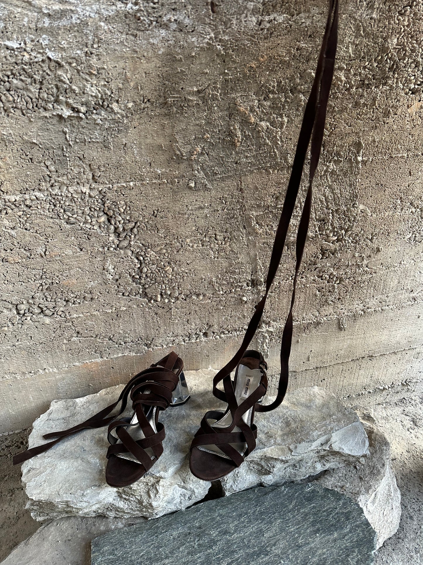 MIU MIU GLADIATOR SUEDE SANDALS