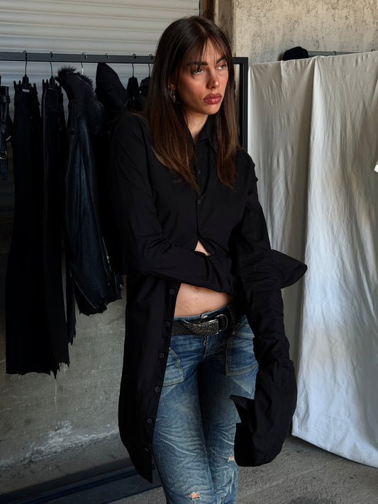JEAN PAUL GAULTIER SUPER SLEEVE BLACK SHIRT