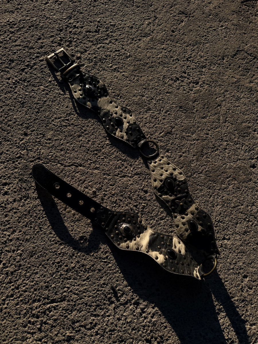 PONYHAIR STUDS RODEO BELT