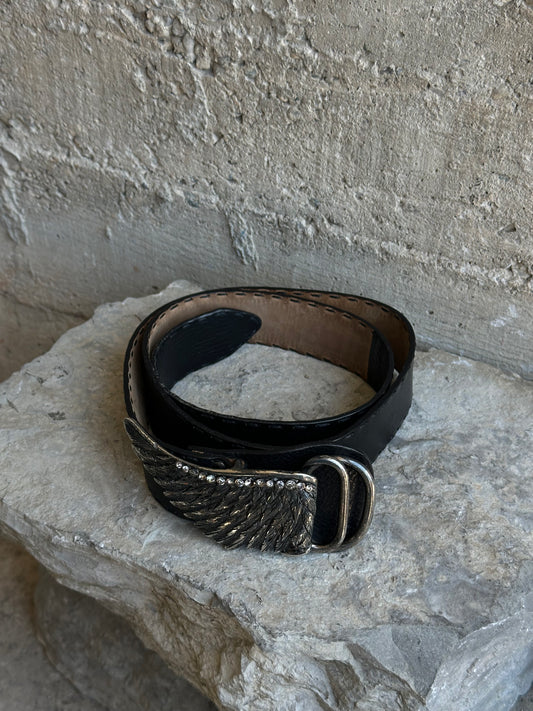 ERMANNO SCERVINO WING RHINESTONES LEATHER BELT